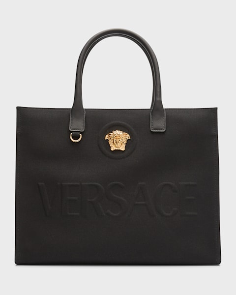 Versace La Medusa North-South Leather Tote Bag | Neiman Marcus