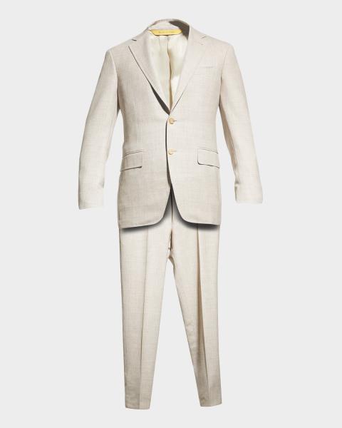 Emporio Armani Men's Wool, Cotton and Silk Sharkskin Two-Piece