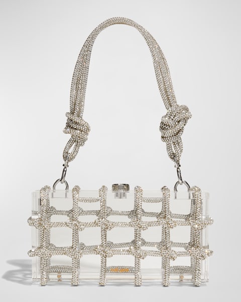 Phone Metallic Faux-Leather Chain Crossbody Bag