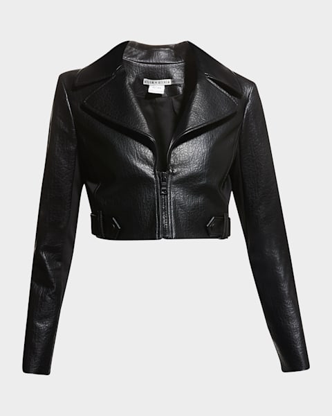 Versace Single-Breasted Stretch Crepe Crop Informal Jacket