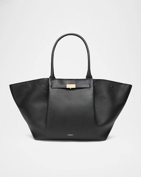 Midi New York Buckle Leather Tote Bag