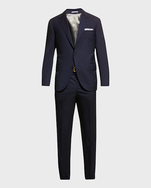 Brunello Cucinelli Men's Striped Wool Suit | Neiman Marcus