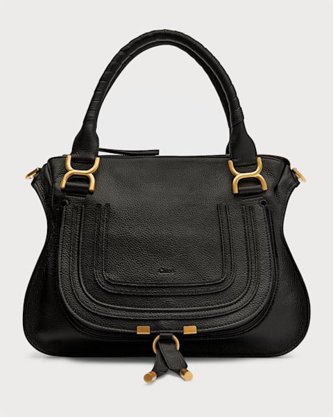 ハンドバッグ Chloe Marcie Small Double Carry Bag Chloé Small Marcie Bag In Grained Leather in Cashmere grey