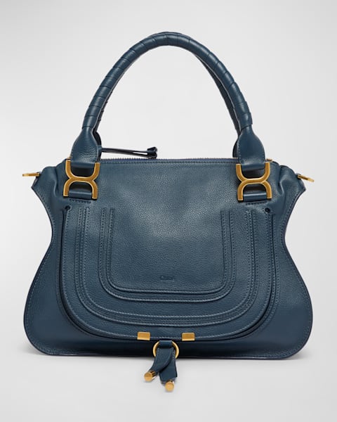 Chloe Marcie Small Satchel Bag in Grained Calfskin | Neiman