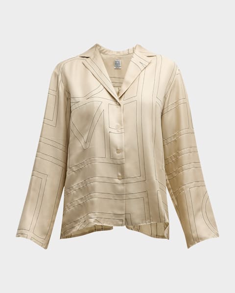Toteme Monogram Long Summer Shirt | Neiman Marcus
