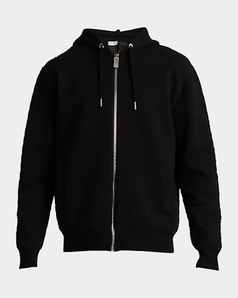 Dolce&Gabbana Men's Logo Plaque Zip Hoodie | Neiman Marcus
