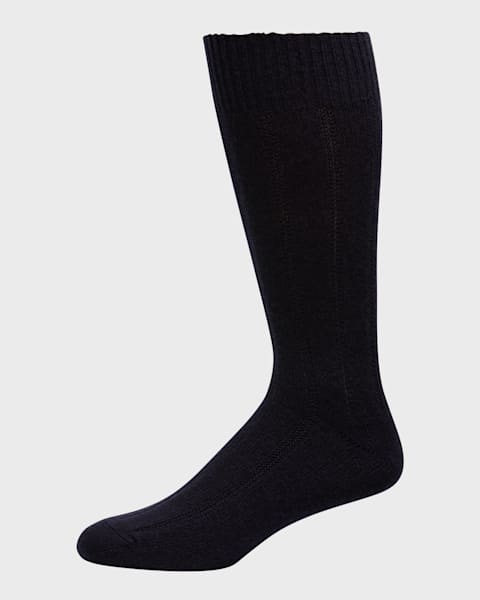 Men's Ribbed Logo Crew Socks