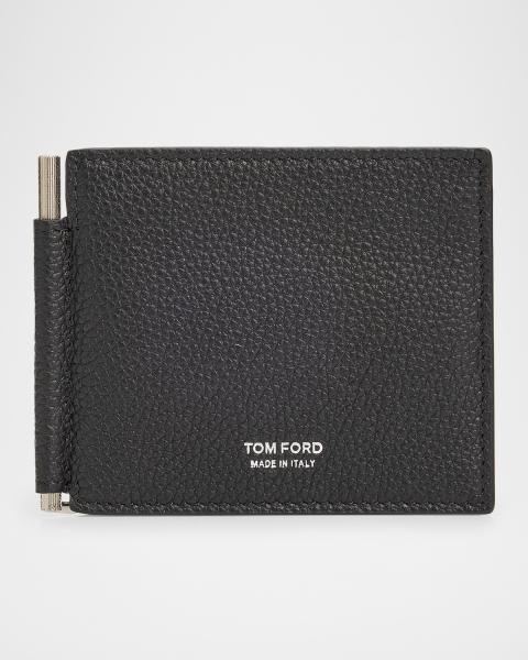 TOM FORD Men's Leather T-Line Money Clip Wallet | Neiman Marcus