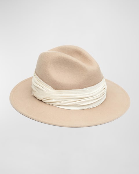 Georgina Embellished Wool Felt Fedora Hat