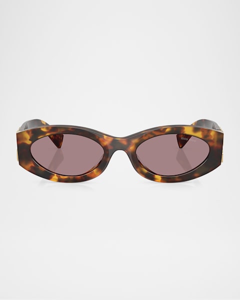 Miu Miu MU 52YS Metal Oval Sunglasses | Neiman Marcus