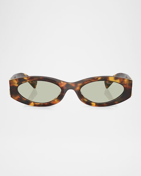 Geometric Acetate & Metal Alloy Aviator Sunglasses 