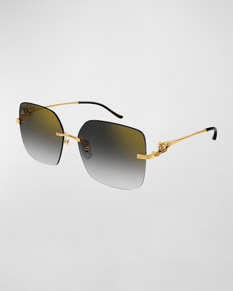 Rimless Metal Butterfly Sunglasses 