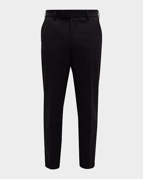 スラックス BRUNELLO CUCINELLI Men Straight Pants M243DE1710C101 BLACK Brunello Cucinelli Men's Solid Tuxedo Fabric Dress Trousers