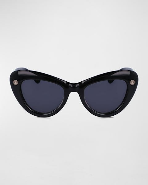 LANVIN ハイロットフレムサンクラス SLN724V 0APA Lanvin Babe Oversized Square Twisted Metal Sunglasses
