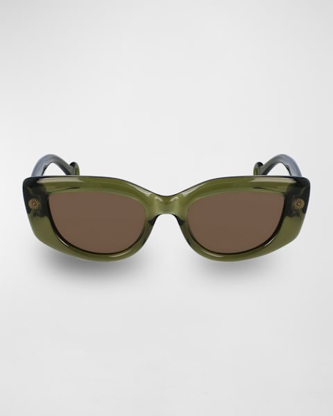 Lanvin Daisy Chunky Plastic Cat-Eye Sunglasses | Neiman Marcus