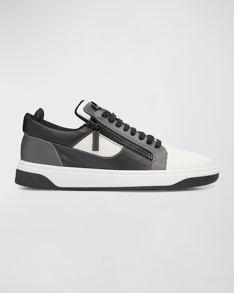 Men's Velvet Patent Leather Mid-Top Sneakers