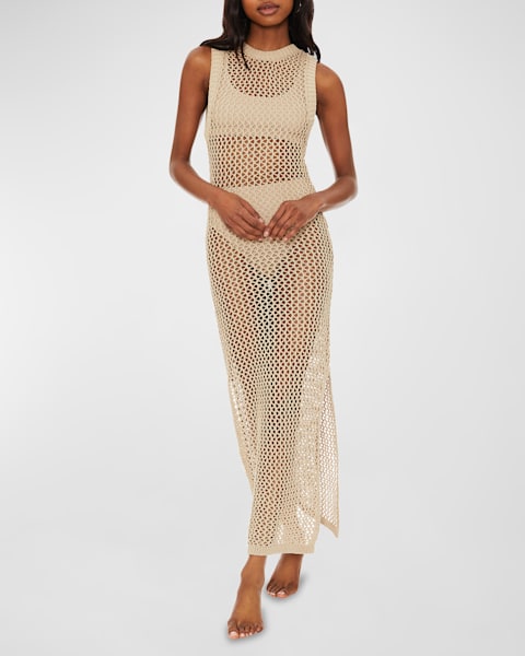 metallic knit beach dress Dagmar Metallic knit dress main image 0