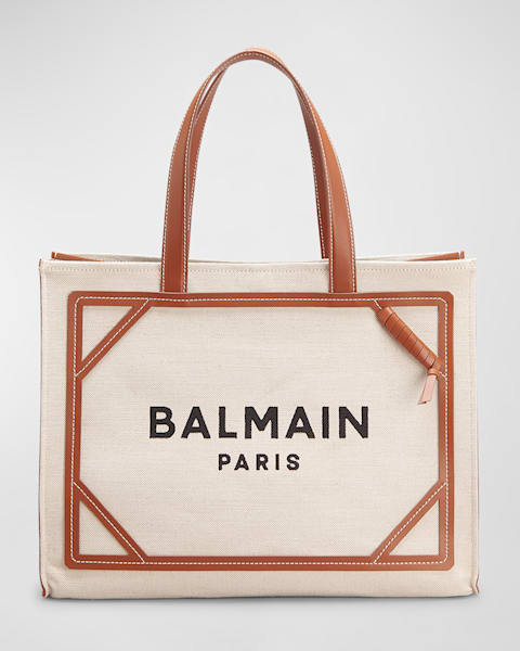 Balmain B Army Medium Shopper Tote Bag in Monogram Canvas