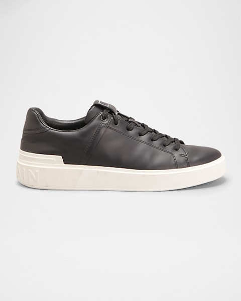 スニーカー Cosmic Dust sneakers - Balmain - Leather - Khaki Cosmic Dust glazed leather trainers - Men | BALMAIN