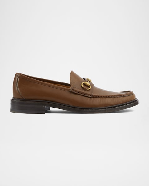 Gucci Men's Horsebit 1953 Leather Loafers | Neiman Marcus