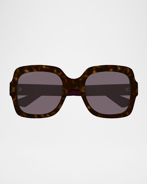 Gucci Raised Interlocking GG Acetate Butterfly Sunglasses | Neiman