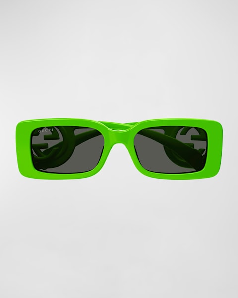小物 GUCCI Sunglasses Green Frame l Logo Gucci Miami Logo 53mm Acetate Cat-Eye Sunglasses | Neiman Marcus