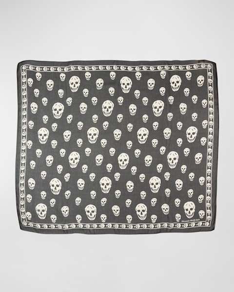 McQueen Leopard Skull Silk Scarf | Neiman Marcus