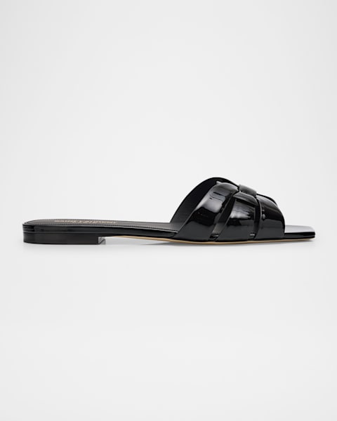 Saint Laurent Babylone Strappy YSL Ankle-Tie Sandals