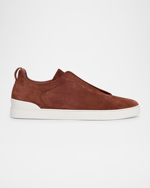 スニーカー ZEGNA Men Sneakers Natural S4667ZLHCVO SPA ZEGNA Men's Triple Stitch Suede Low-Top Sneakers | Neiman Marcus