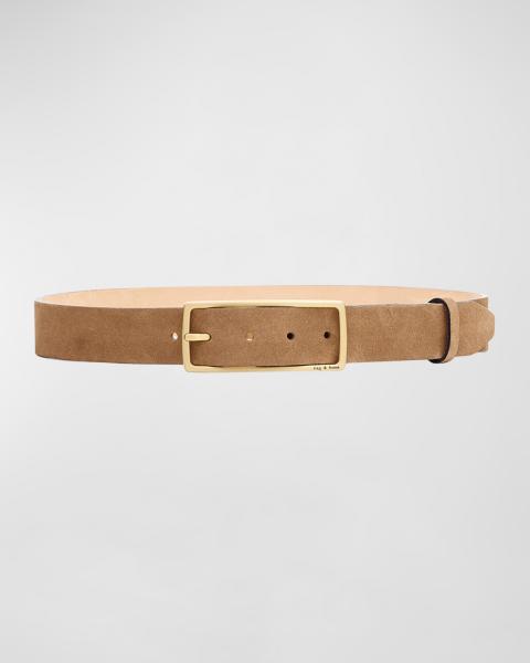 Rag & Bone Suede Boyfriend Belt, Camel | Neiman Marcus display picture 2