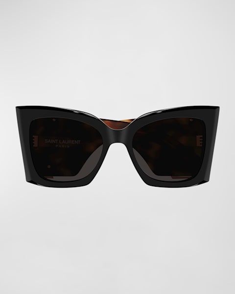 Saint Laurent Acetate Rectangle Sunglasses | Neiman Marcus