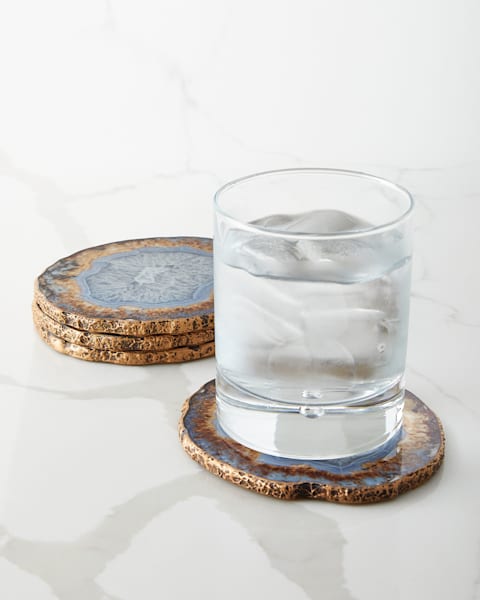 Horn Veneer Coasters, Set of 6