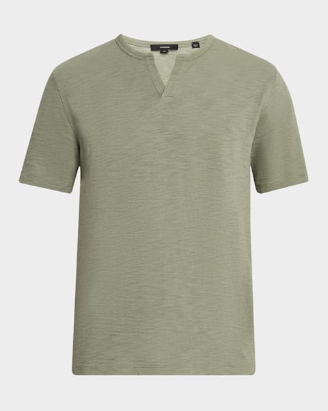 John Varvatos Men's Miles Slub V-Neck T-Shirt | Neiman Marcus