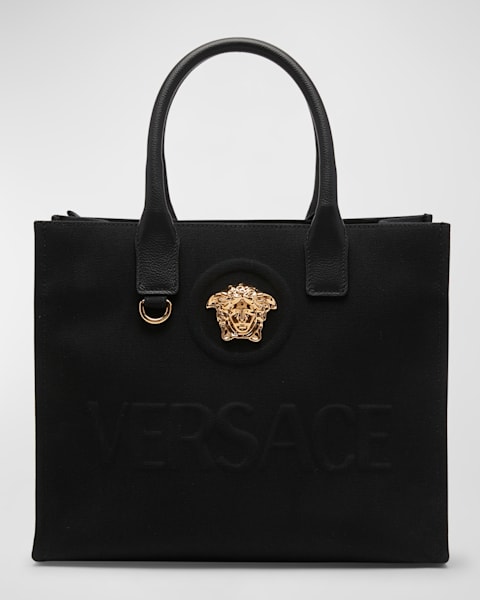 【関税＆送料込み】Versace La Medusa Tote Bag With Decorati Medusa Biggie Maxi Tote Bag Black,Gold | VERSACE US
