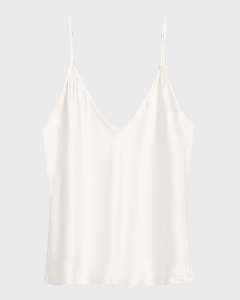 L'Agence Calista Silk Camisole Soft Macadamia Multi Small Horsebit Chain