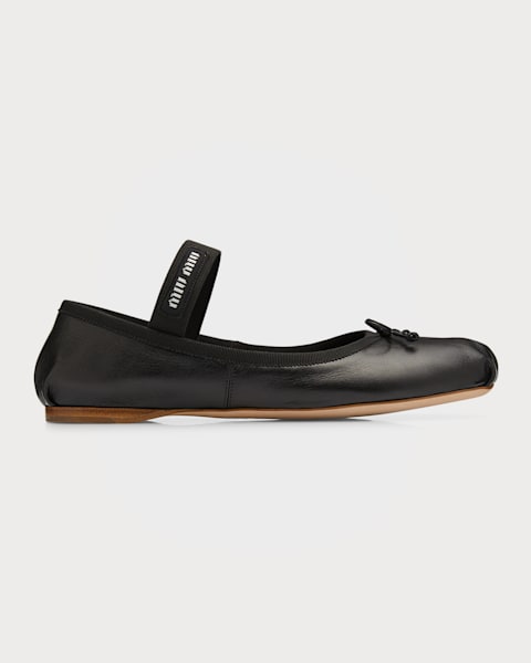 MIU MIU Mesh ballerinas バレリーナ シューズ Miu Miu Mesh Buckle Mary-Jane Ballerina Flats | Neiman Marcus