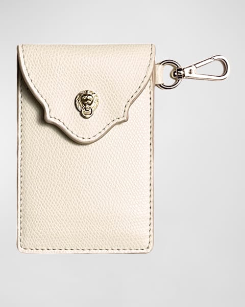 Prada Triangle Logo Saffiano Leather Zip Card Case | Neiman