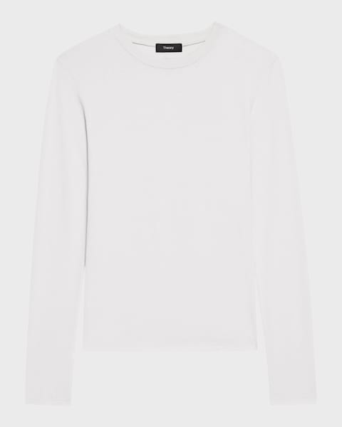 Theory Short-Sleeve Stitched Crewneck T-Shirt | Neiman Marcus