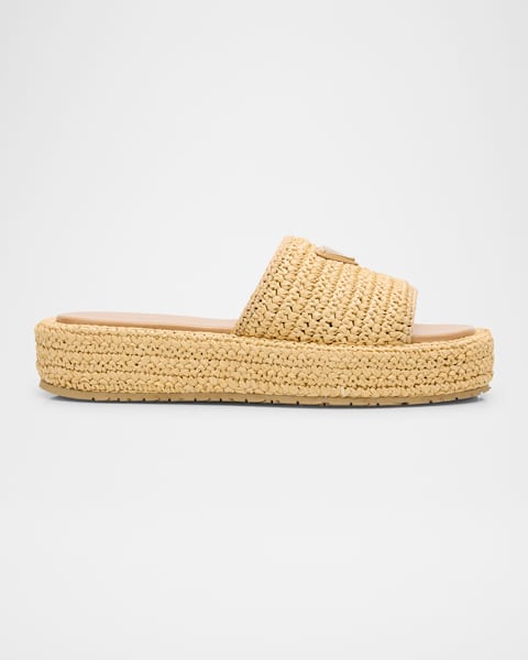 Jimmy Choo Fayence 95 Raffia Dual-Strap Platform Sandals