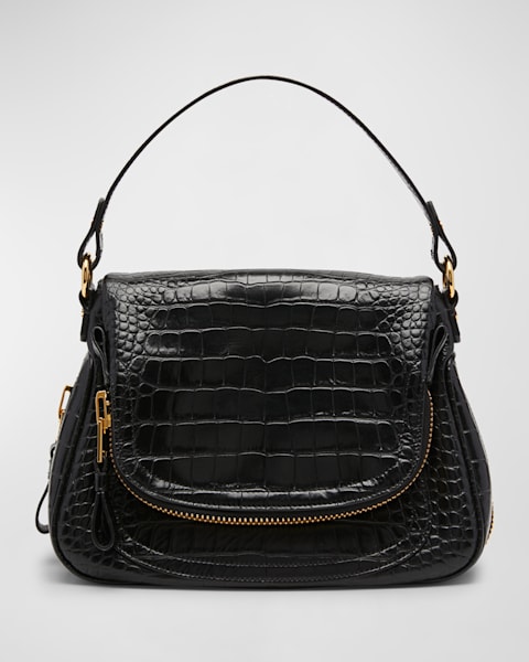 TOM FORD Jennifer Medium Double Strap Bag in Grained Leather