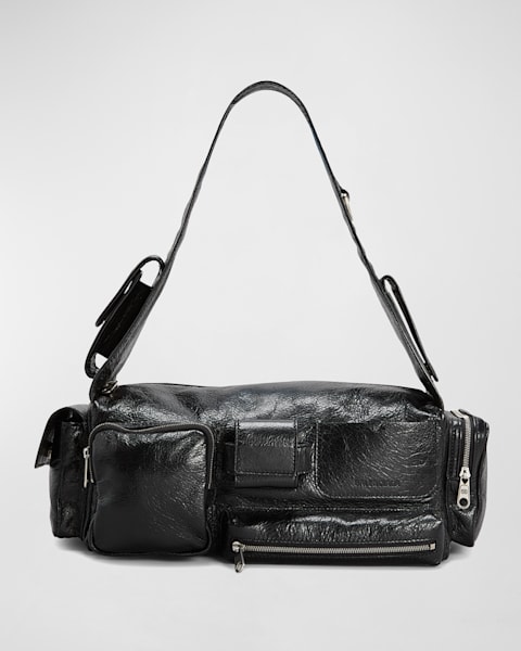 Balenciaga Men's Superbusy Leather Multi-Pocket Sling Bag
