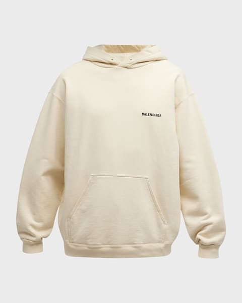 Balenciaga Men's Metal Outline Logo Hoodie | Neiman Marcus