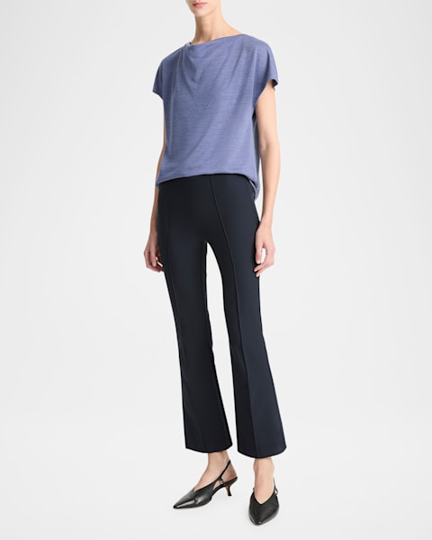 Vince Collared Wrap Top in Mid Indigo