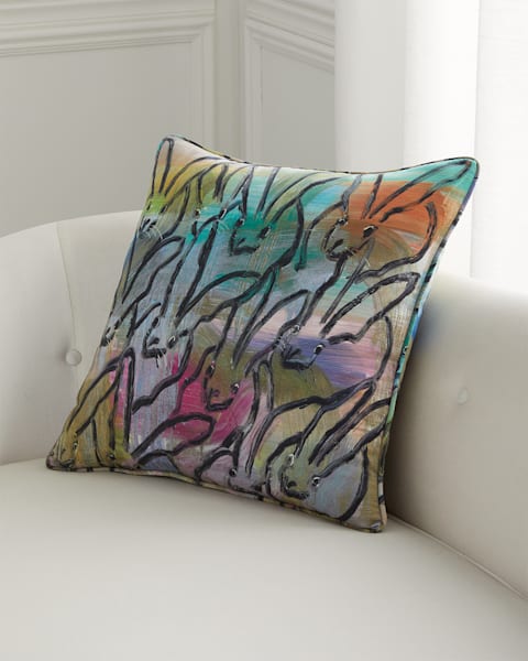 Beaded Oy Vey Velvet Hanukkah Pillow, 8" x 10"