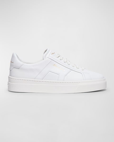 Santoni Clean Low-Top Leather Sneakers | Neiman Marcus