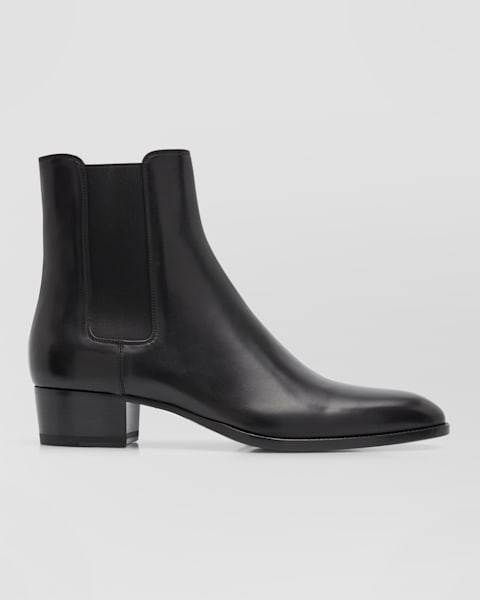 靴 Saint Laurent squaretoo heal boots41 Saint Laurent Men's Wyatt 40 Leather Zip Ankle Boots | Neiman Marcus
