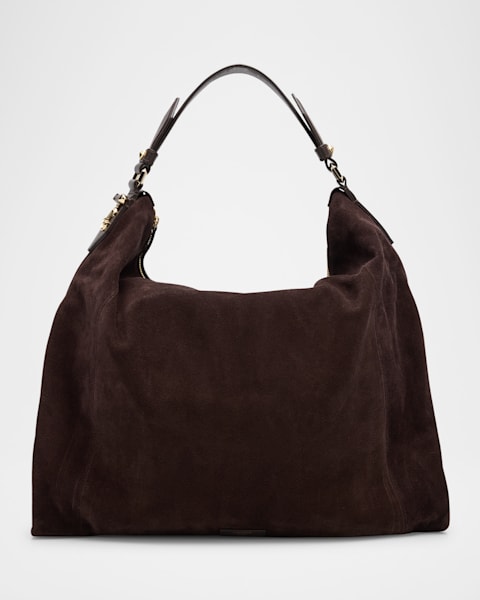 Ana Zip Suede Hobo Bag | Neiman Marcus