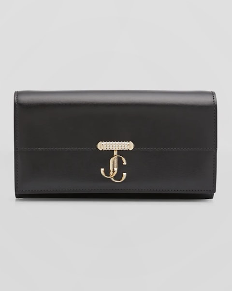 Chloe Iconic Flap Wallet on Chain in Shiny Calfskin | Neiman