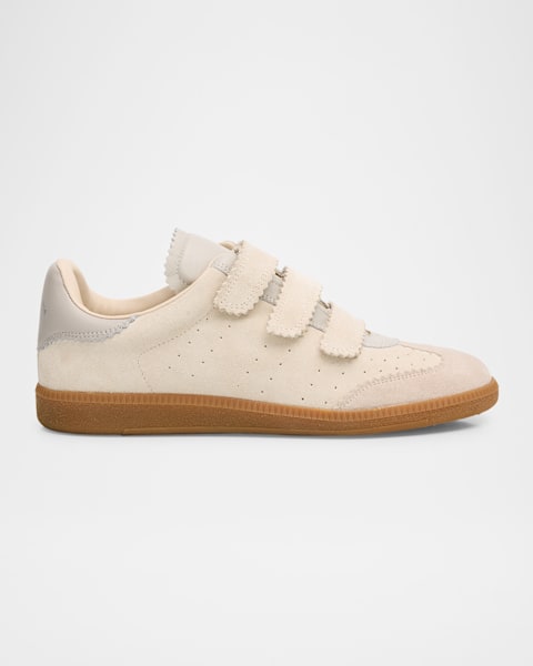 Isabel Marant Beth Mixed Leather Triple-Grip Sneakers | Neiman Marcus