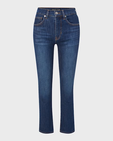 Cinq a Sept Lou Side-Split Denim Pants | Neiman Marcus